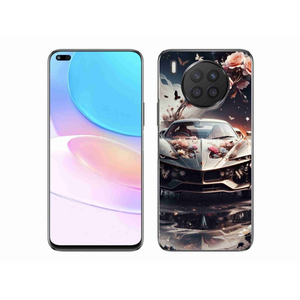Gelový kryt mmCase na Honor 50 Lite - květinový sportovní vůz