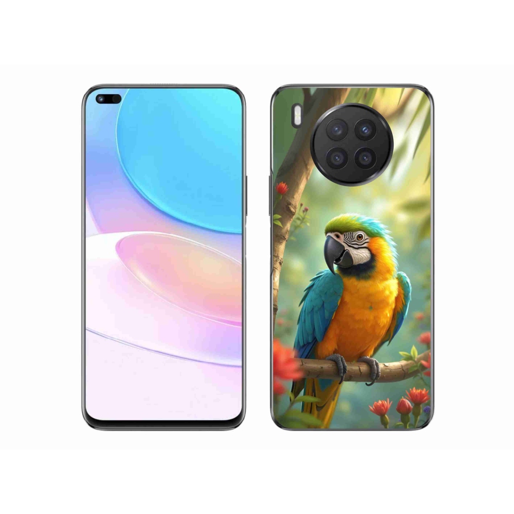 Gelový kryt mmCase na Honor 50 Lite - papoušek ara modrožlutá