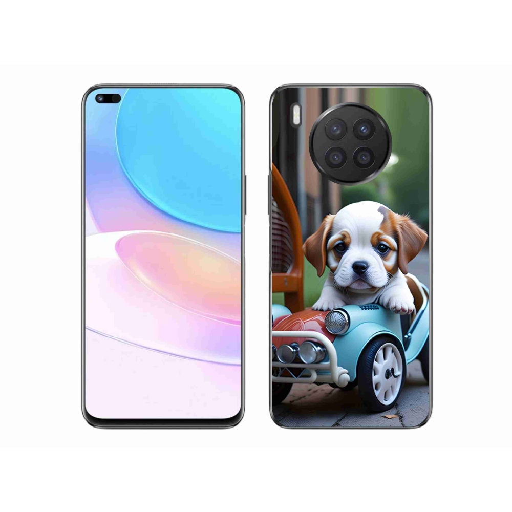 Gelový kryt mmCase na Honor 50 Lite - štěně v retro autě