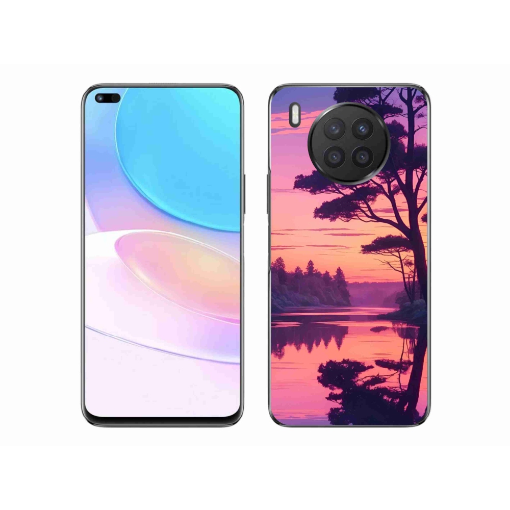 Gelový kryt mmCase na Honor 50 Lite - západ slunce nad jezerem