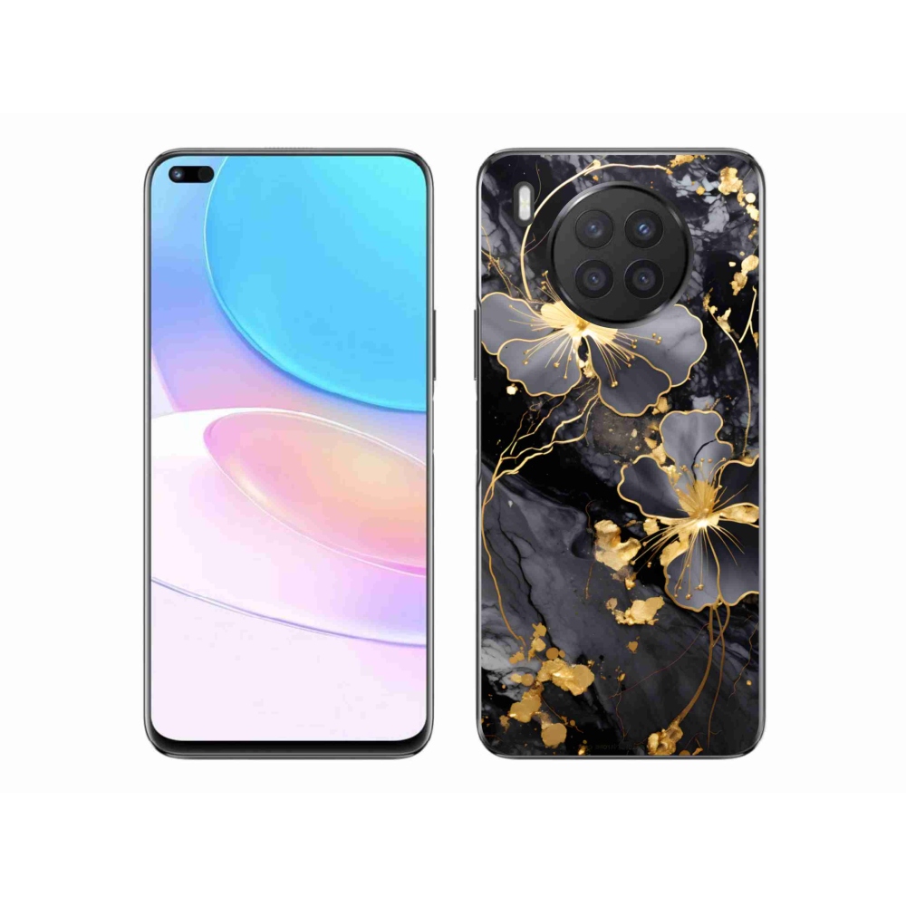Gelový kryt mmCase na Honor 50 Lite - zlaté květy