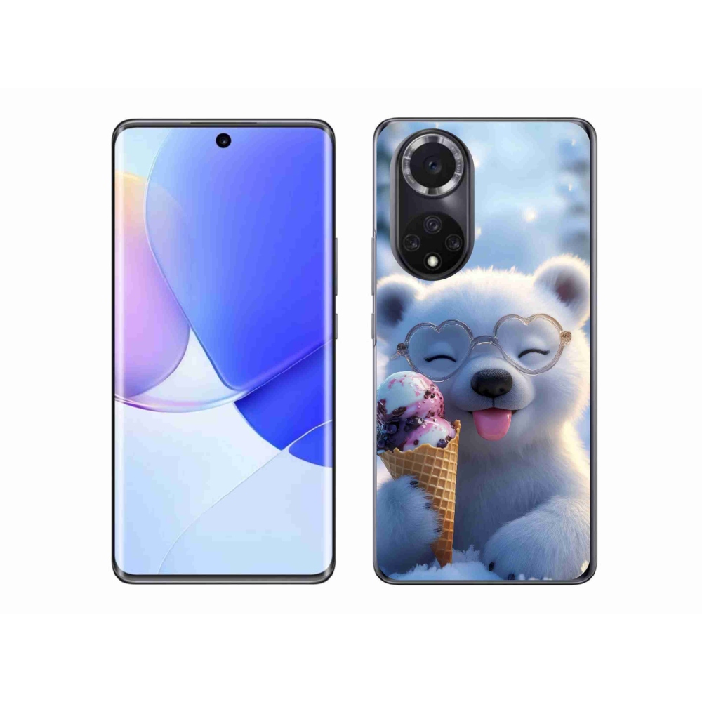 Gelový kryt mmCase na Honor 50 - medvídek se zmrzlinou