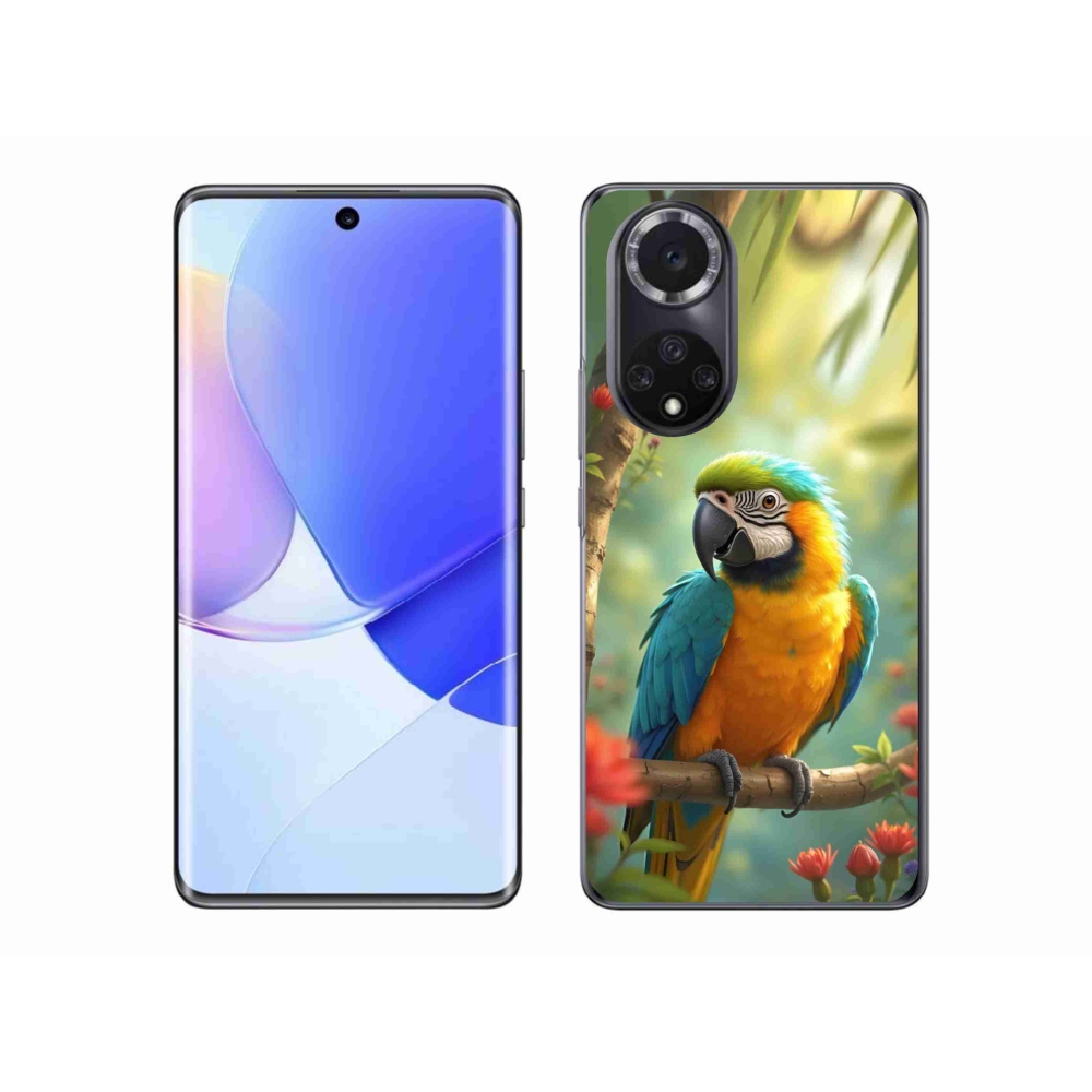 Gelový kryt mmCase na Honor 50 - papoušek ara modrožlutá
