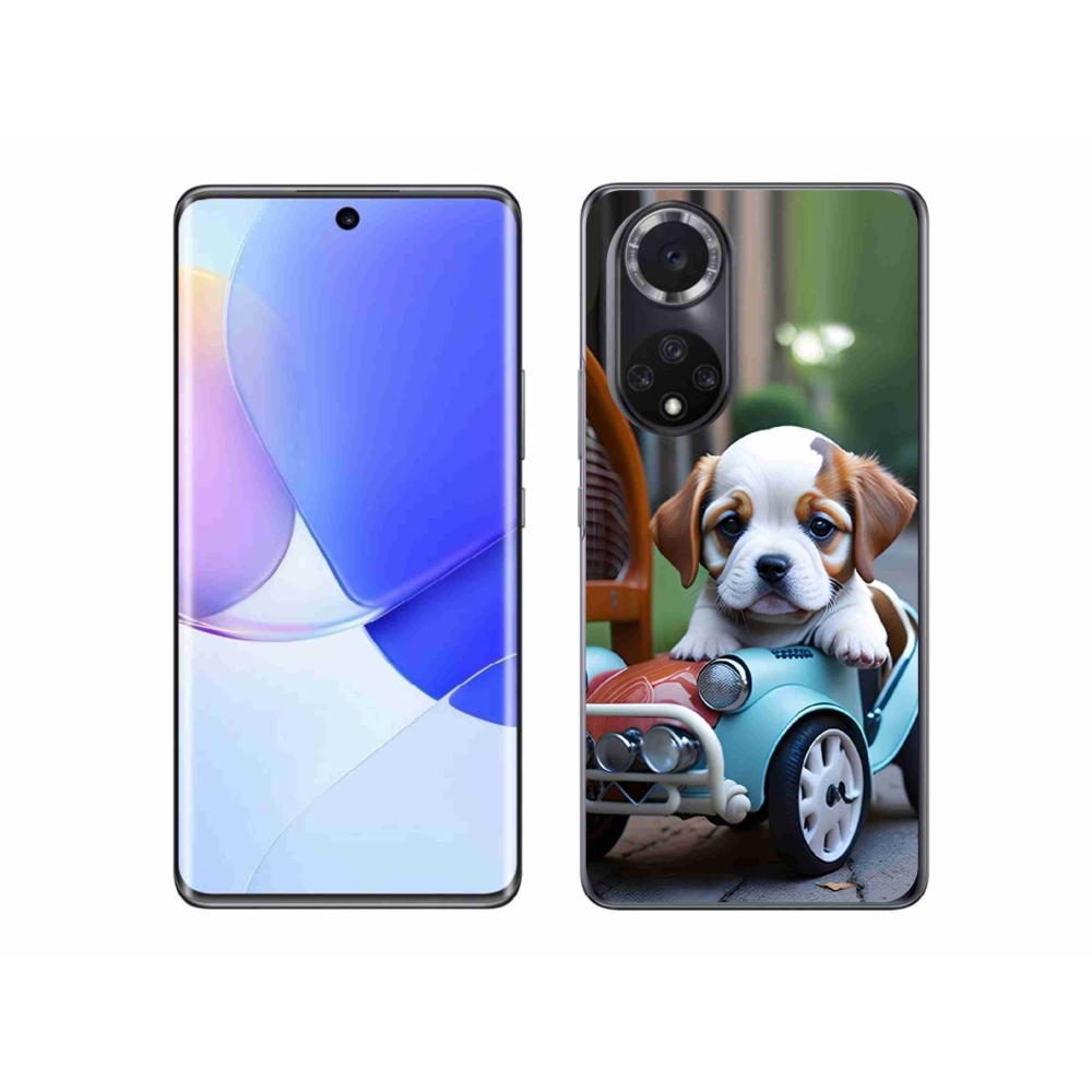 Gelový kryt mmCase na Honor 50 - štěně v retro autě