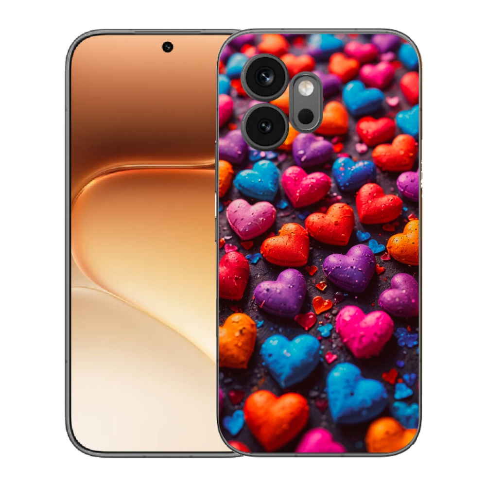 Gelový kryt mmCase na Honor 600 - barevná srdce