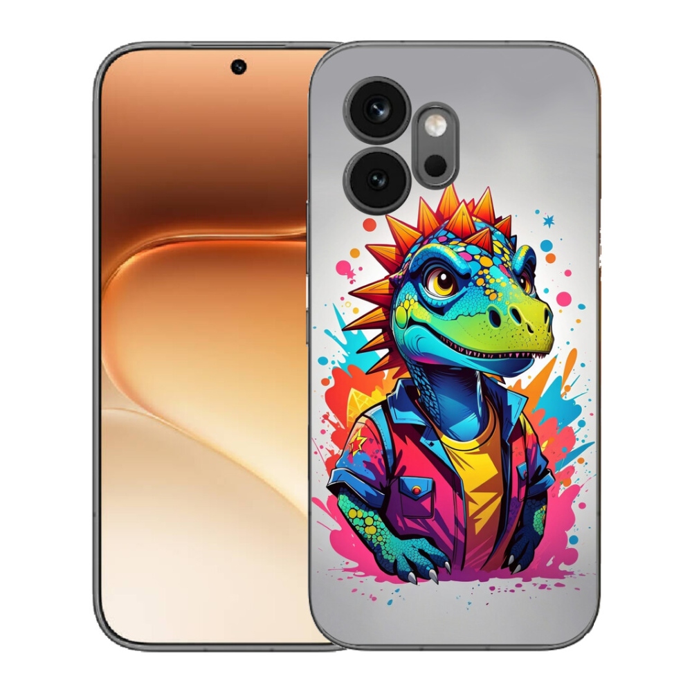 Gelový kryt mmCase na Honor 600 - barevný dinosaurus