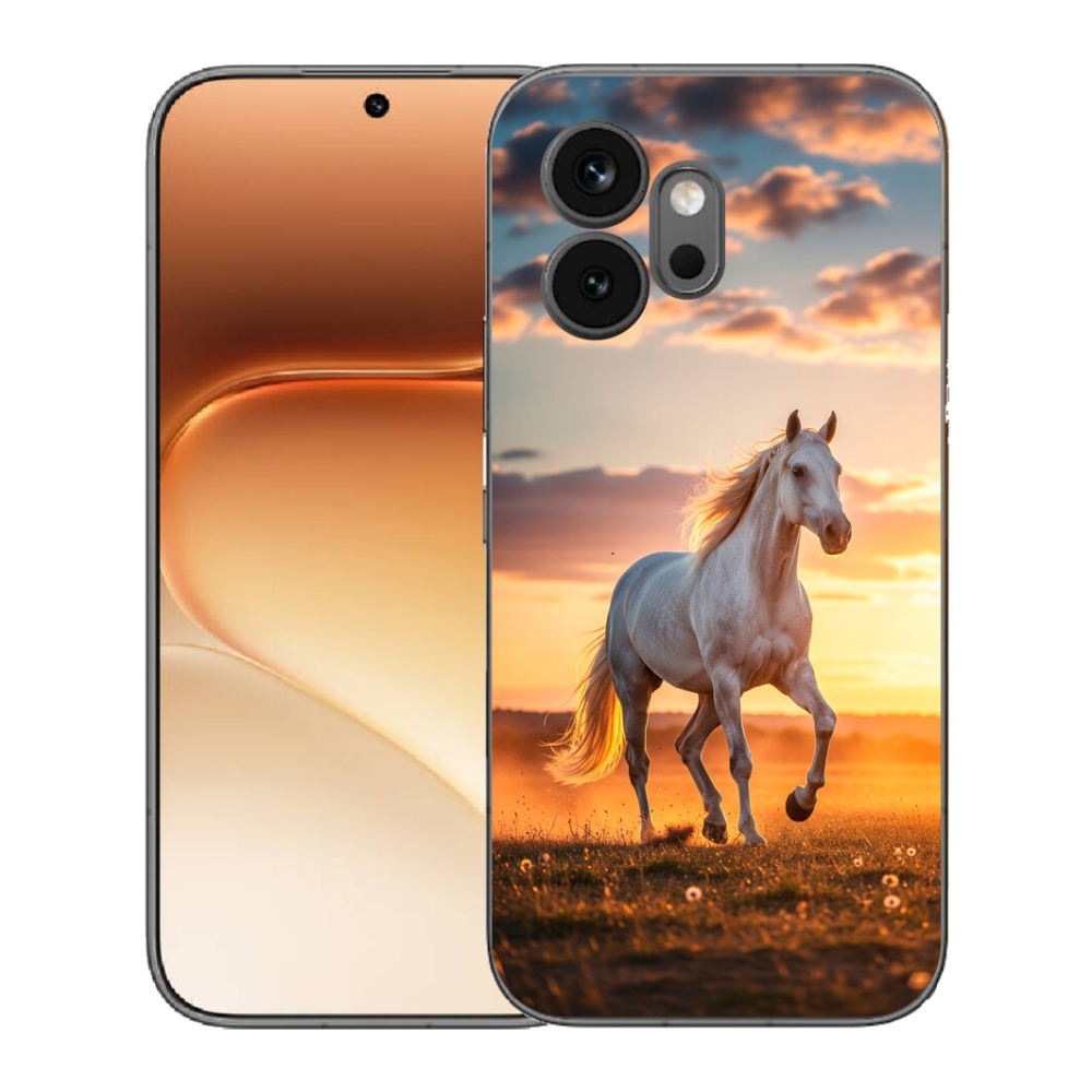 Gelový kryt mmCase na Honor 600 - běžící bílý kůň 2