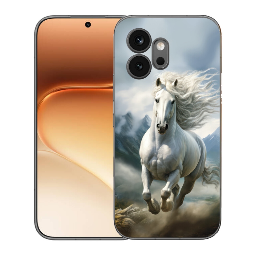 Gelový kryt mmCase na Honor 600 - běžící bílý kůň 3