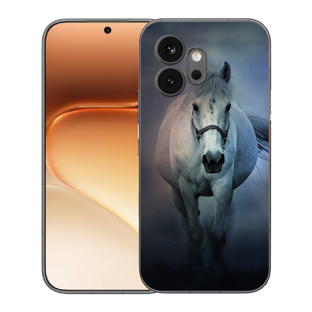 Gelový kryt mmCase na Honor 600 - běžící bílý kůň