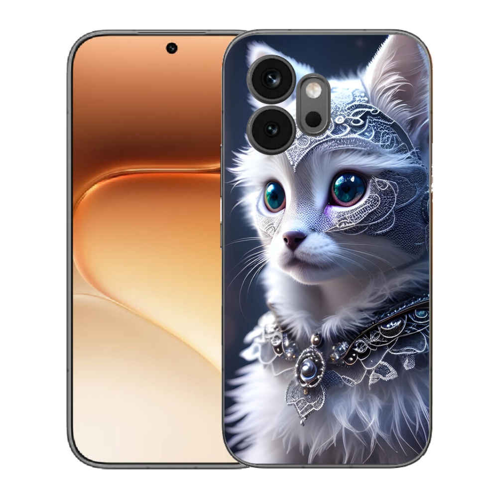 Gelový kryt mmCase na Honor 600 - bílá kočka
