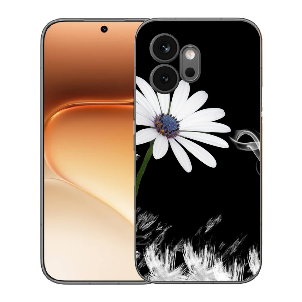 Gelový kryt mmCase na Honor 600 - bílá květina