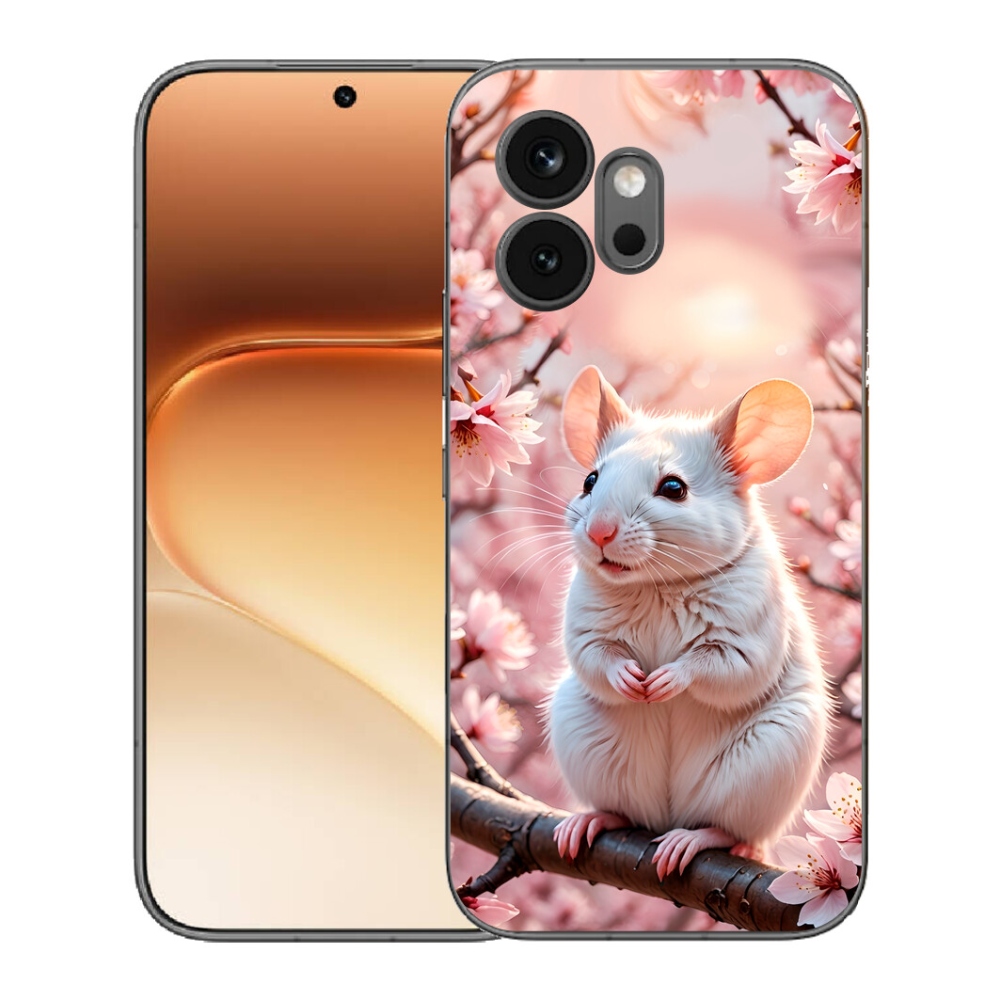 Gelový kryt mmCase na Honor 600 - bílá myš na větvi