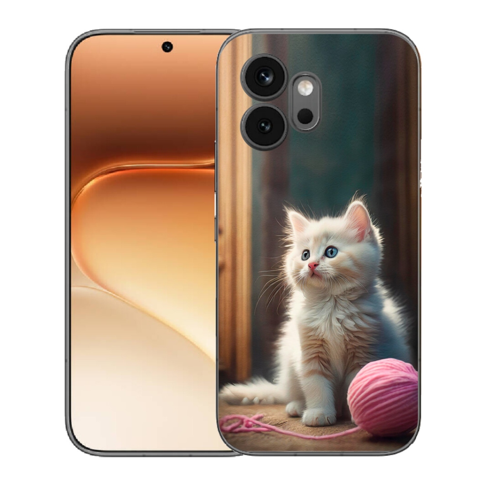 Gelový kryt mmCase na Honor 600 - bílé kotě 2