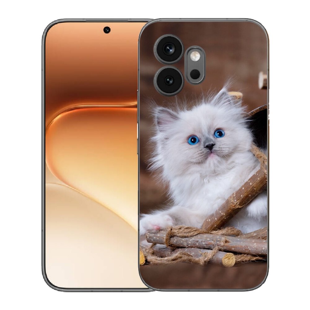 Gelový kryt mmCase na Honor 600 - bílé kotě