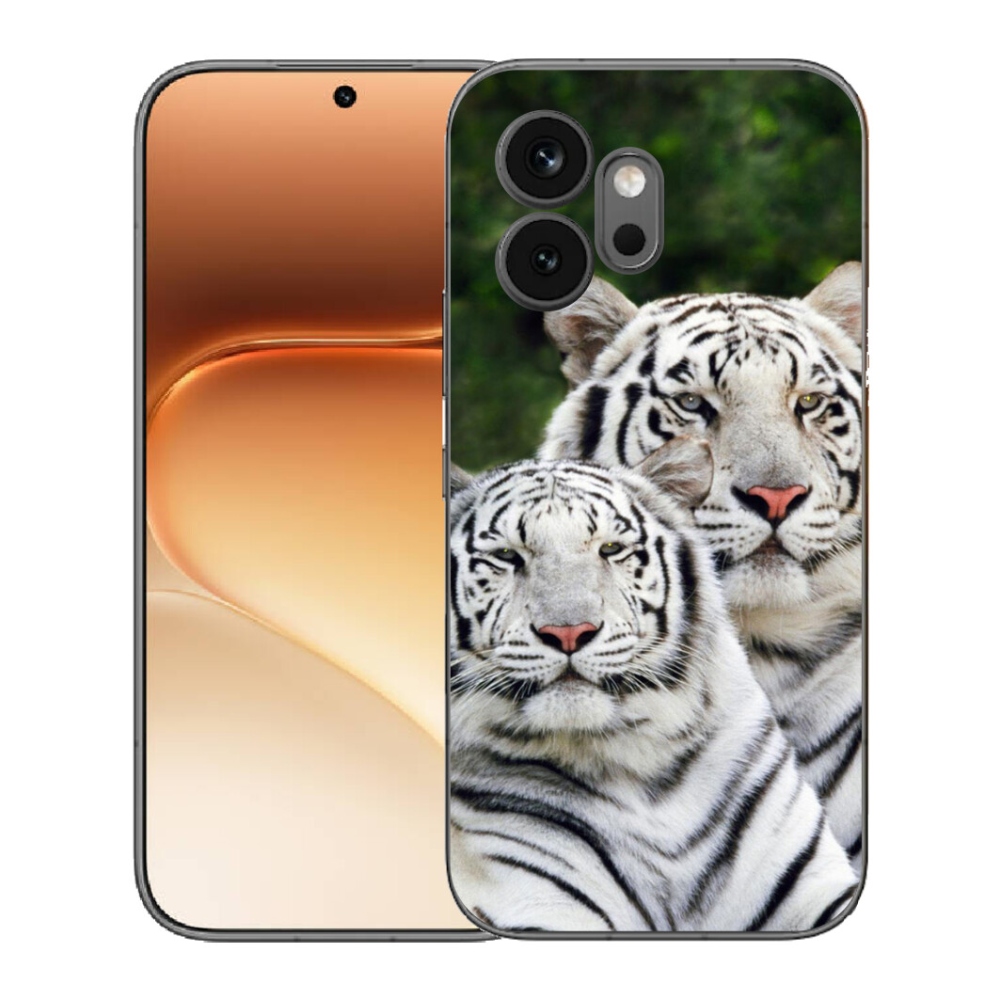 Gelový kryt mmCase na Honor 600 - bílí tygři