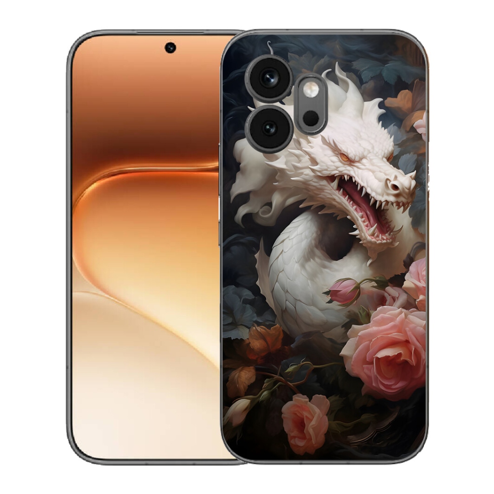 Gelový kryt mmCase na Honor 600 - bílý drak