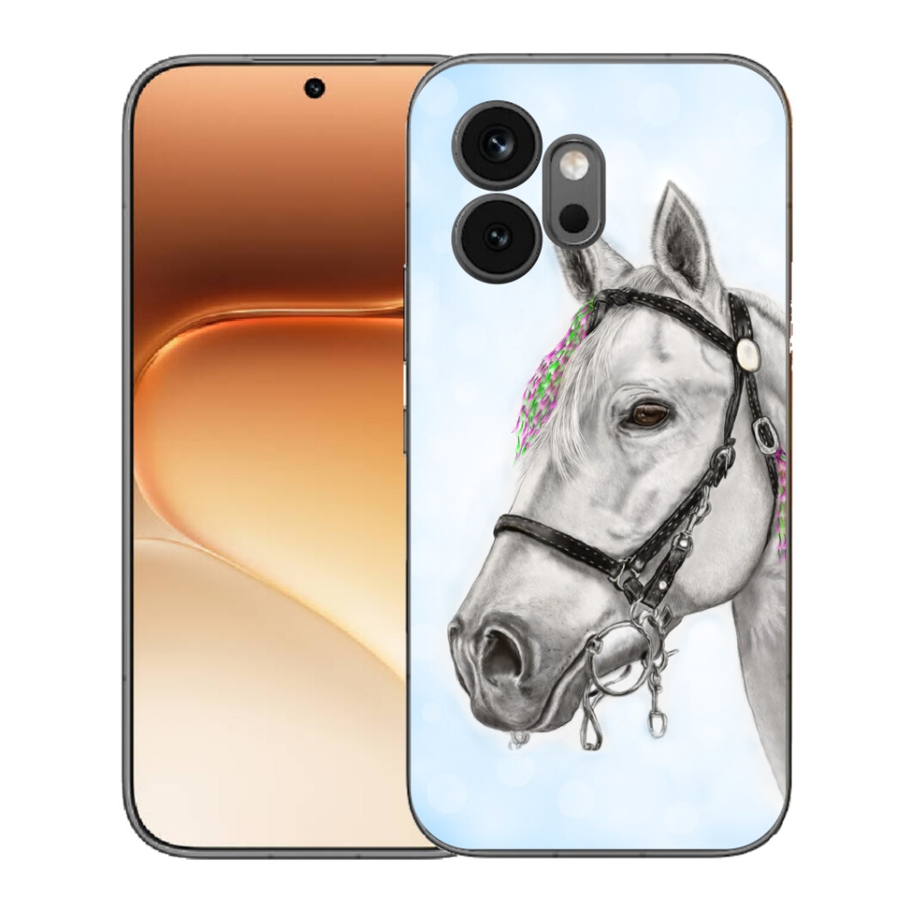 Gelový kryt mmCase na Honor 600 - bílý kůň 1