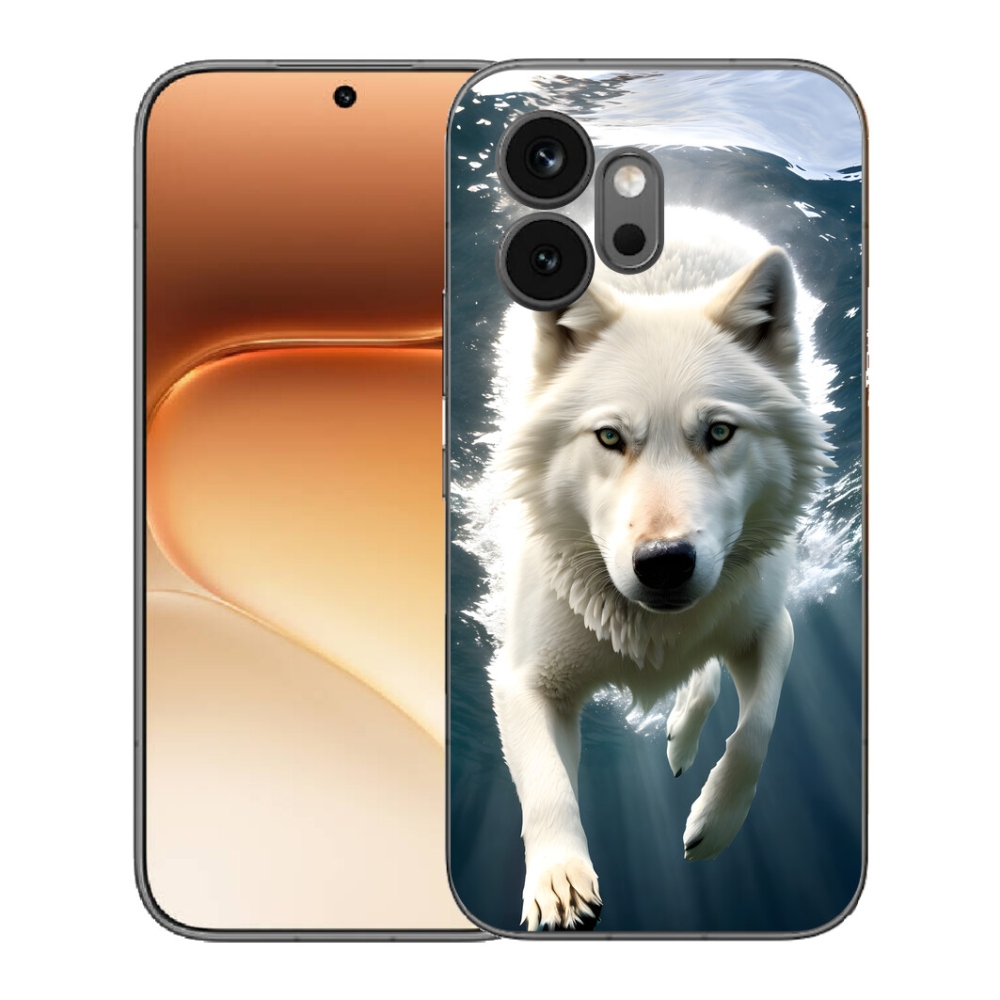Gelový kryt mmCase na Honor 600 - bílý vlk