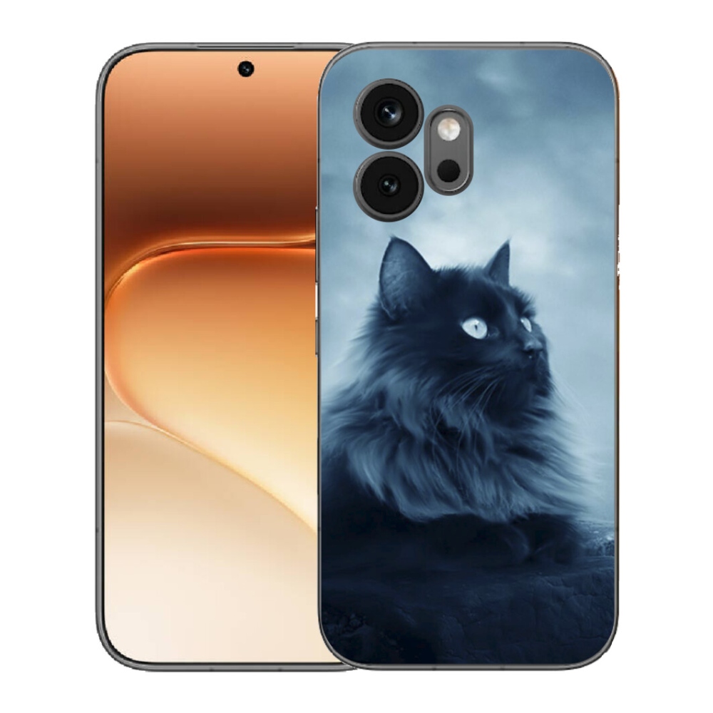 Gelový kryt mmCase na Honor 600 - černá kočka 1