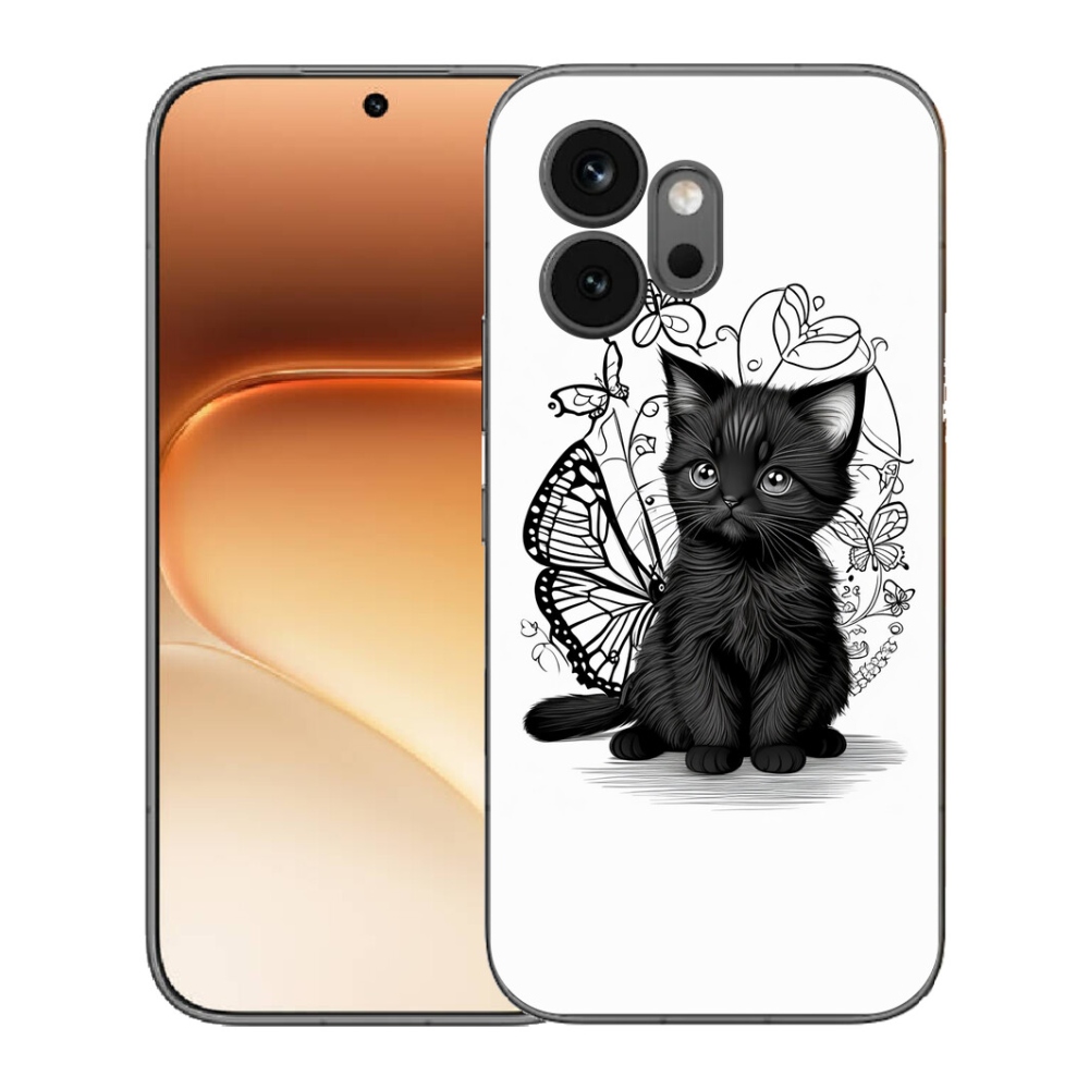 Gelový kryt mmCase na Honor 600 - černé kotě
