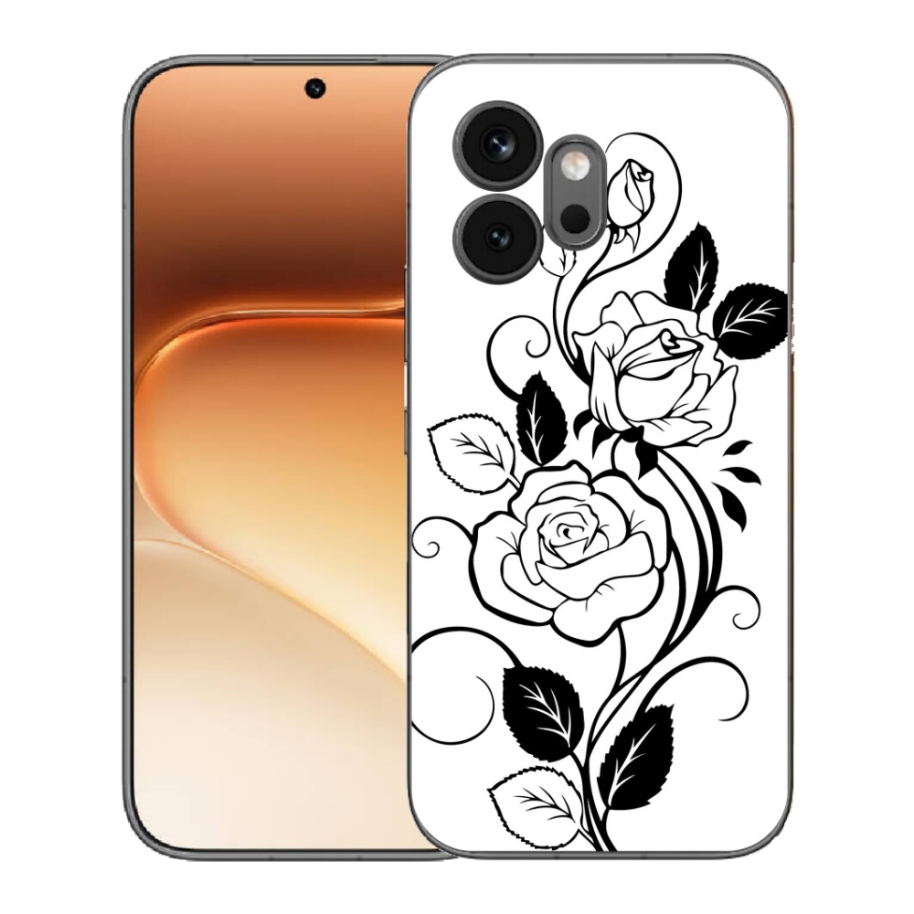 Gelový kryt mmCase na Honor 600 - černobílá růže