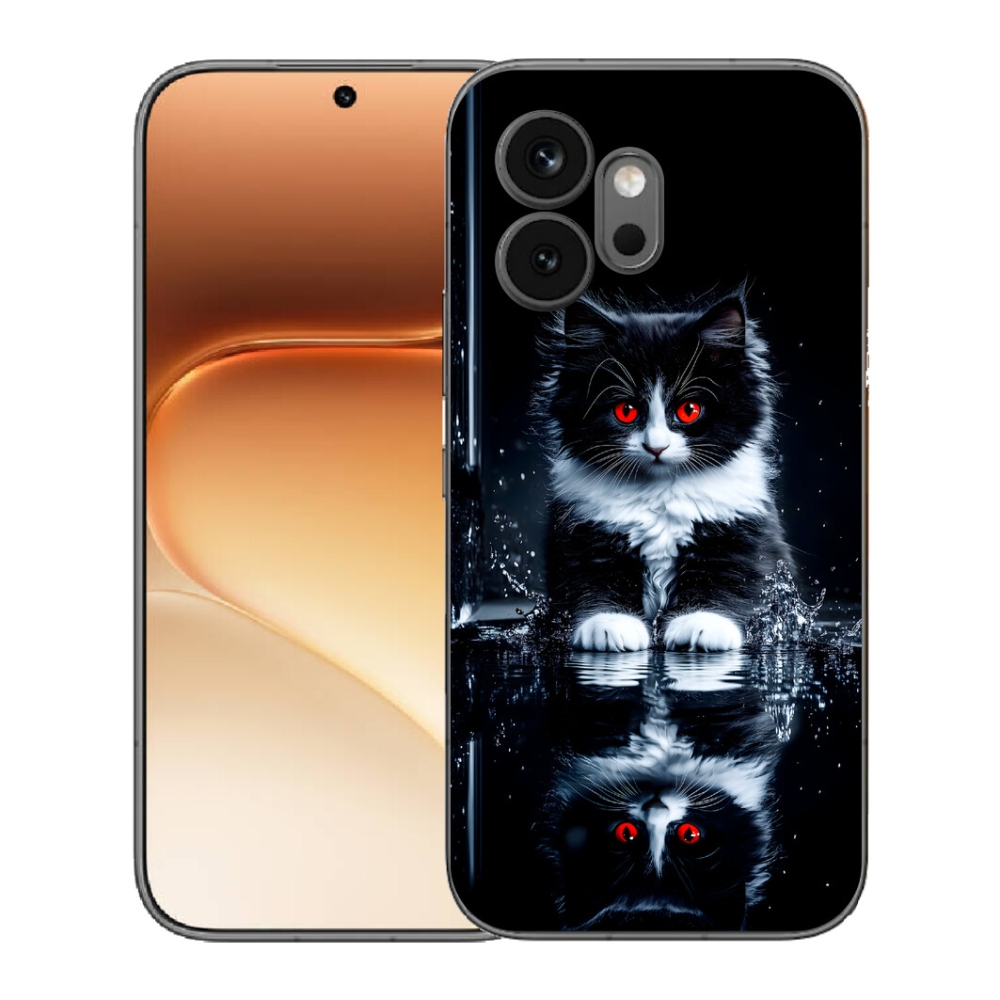 Gelový kryt mmCase na Honor 600 - černobílé kotě