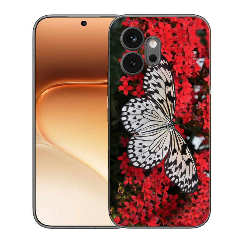 Gelový kryt mmCase na Honor 600 - černobílý motýl 1