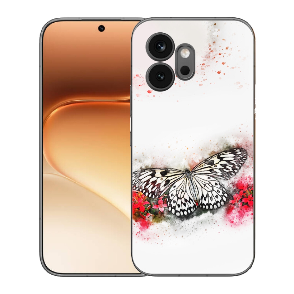 Gelový kryt mmCase na Honor 600 - černobílý motýl