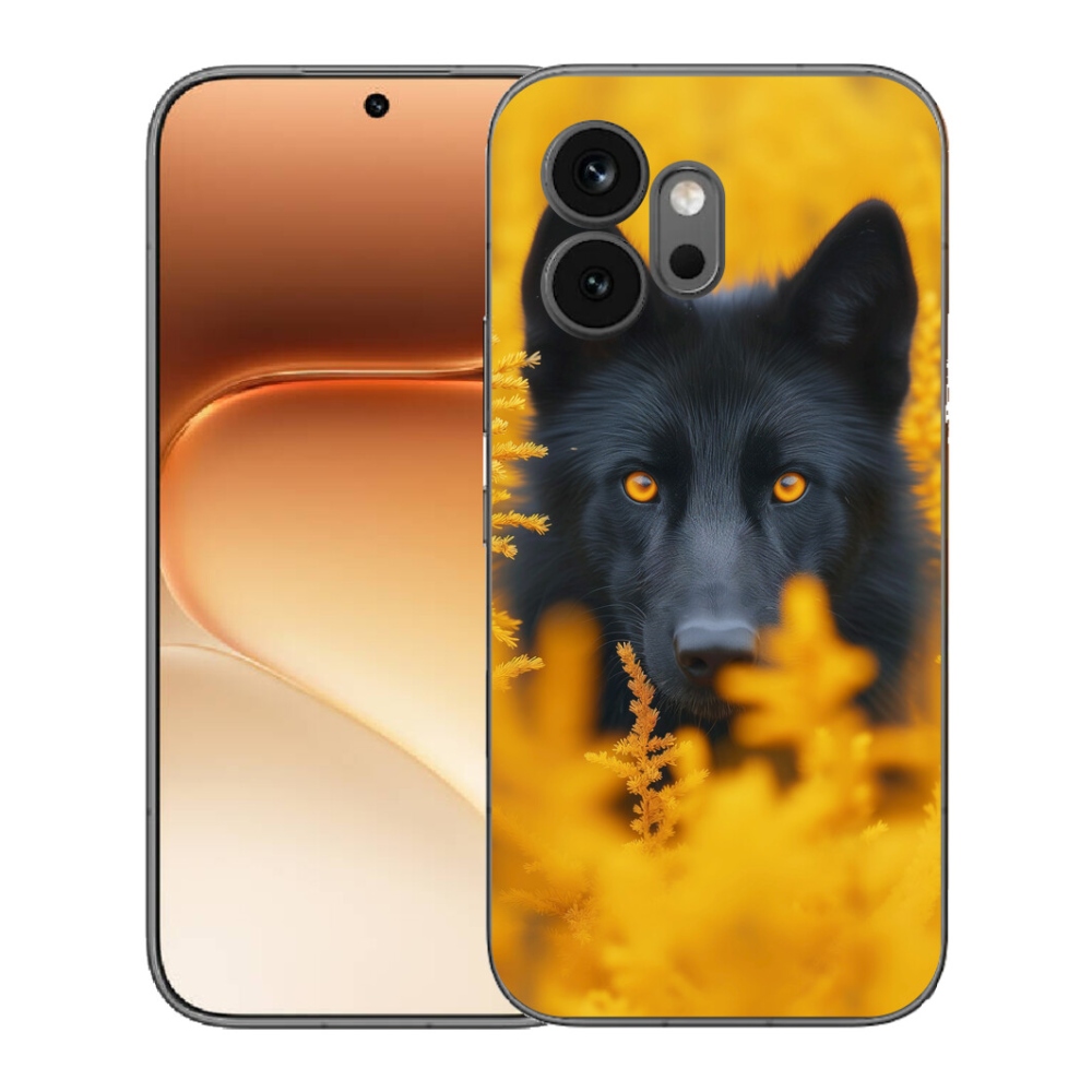 Gelový kryt mmCase na Honor 600 - černý vlk 2
