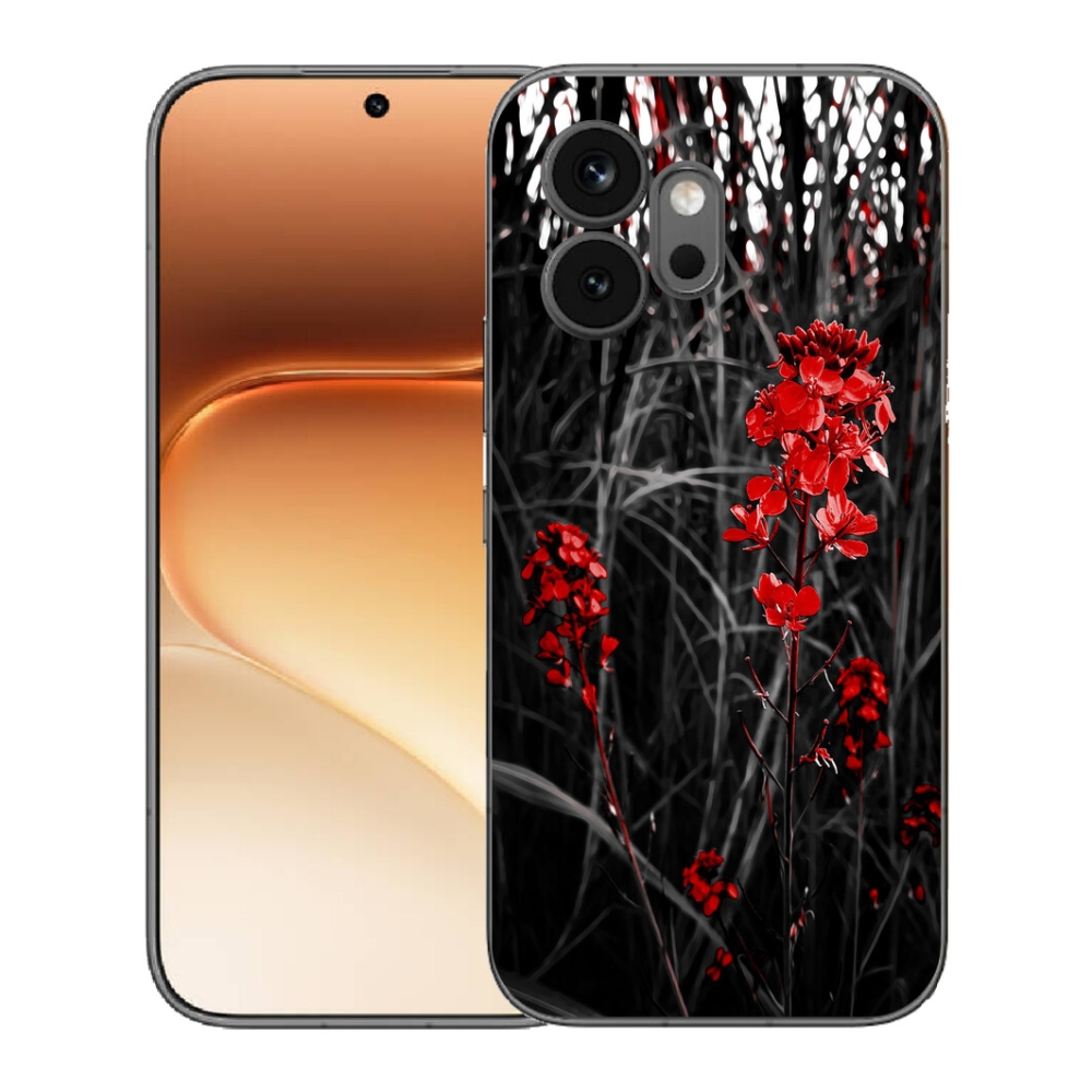 Gelový kryt mmCase na Honor 600 - červená rostlina