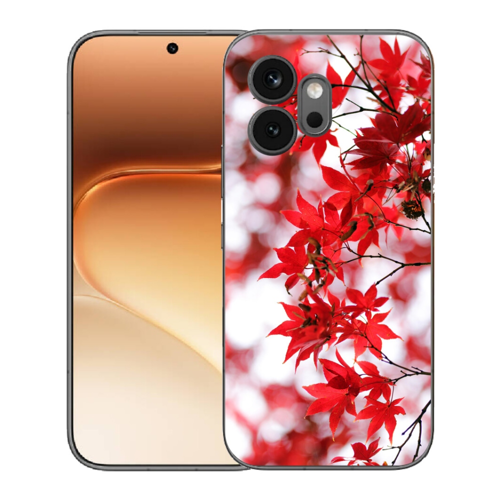 Gelový kryt mmCase na Honor 600 - červené listy