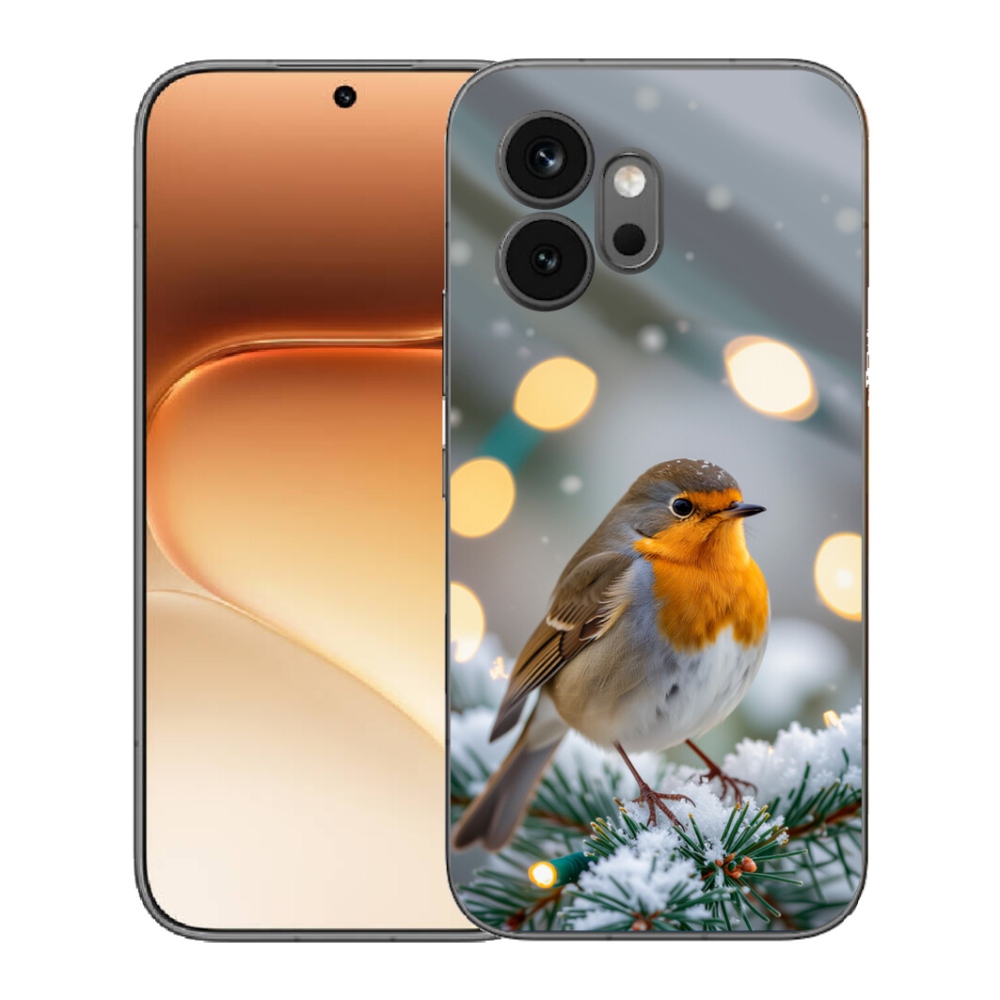 Gelový kryt mmCase na Honor 600 - červenka v zimě