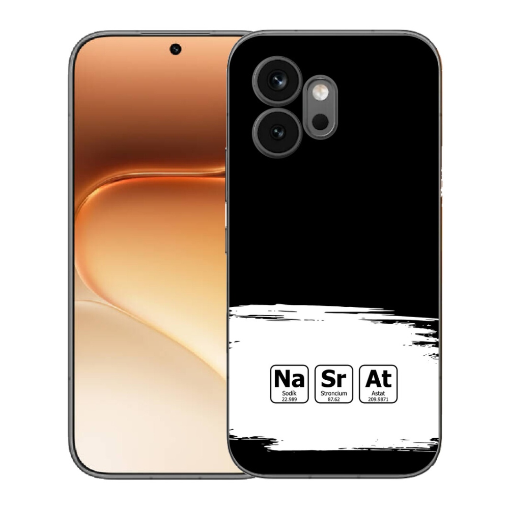 Gelový kryt mmCase na Honor 600 - chemické prvky bíločerné pozadí
