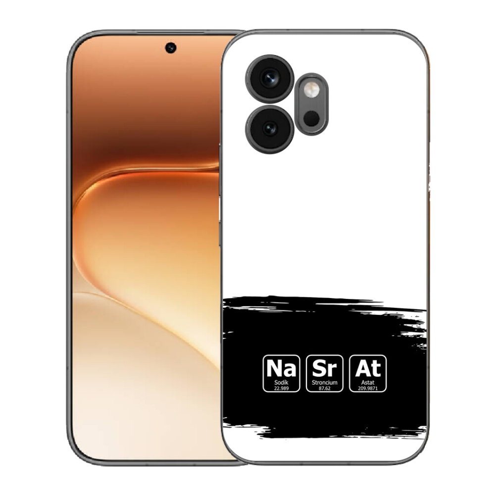 Gelový kryt mmCase na Honor 600 - chemické prvky černobílé pozadí