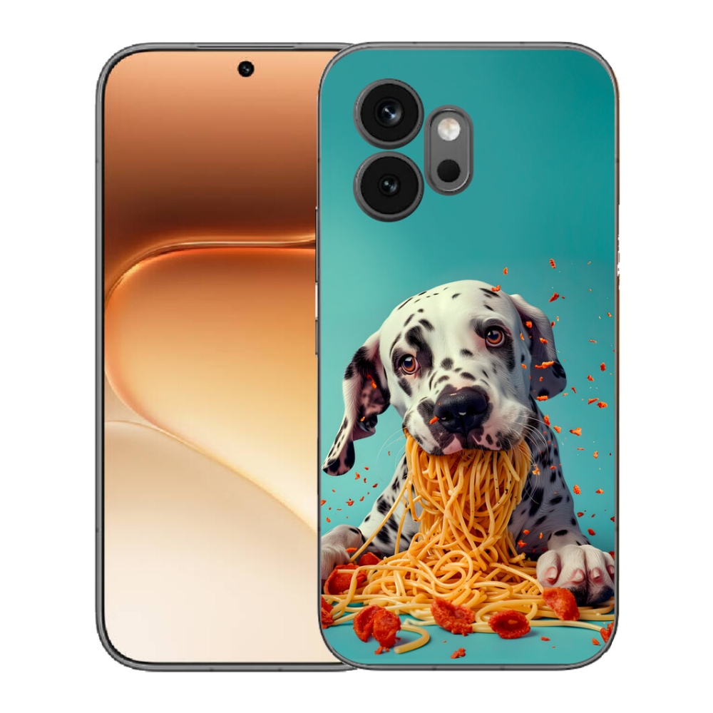 Gelový kryt mmCase na Honor 600 - dalmatin a špagety