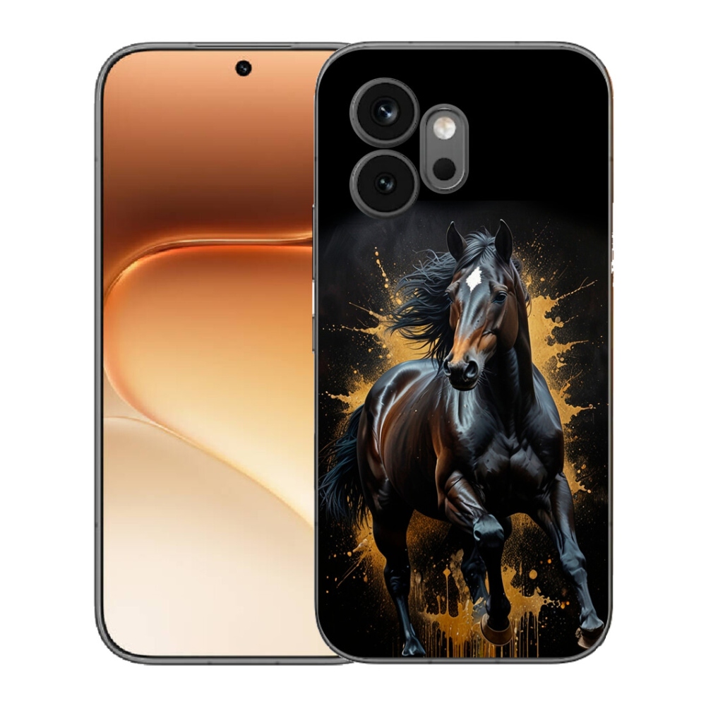 Gelový kryt mmCase na Honor 600 - elegantní černý hřebec