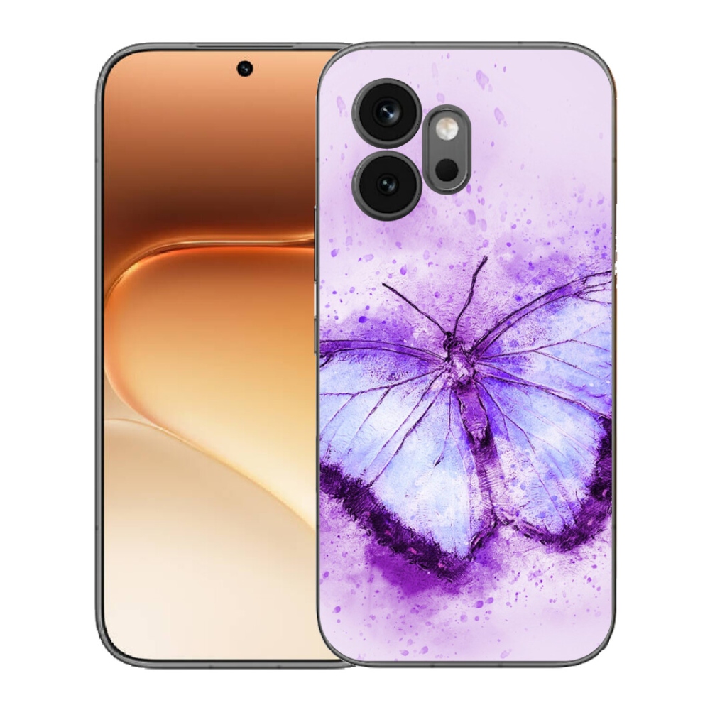Gelový kryt mmCase na Honor 600 - fialový motýl