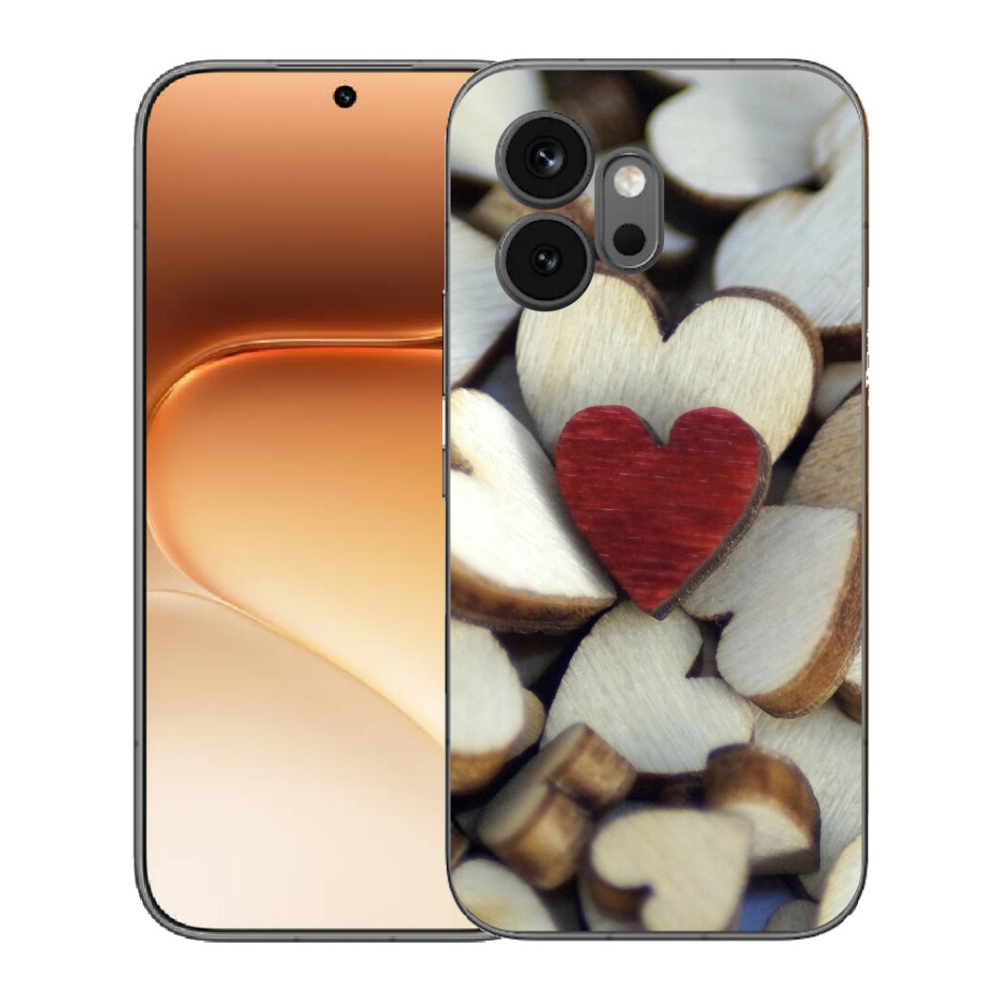Gelový kryt mmCase na Honor 600 - gravírované červené srdce 