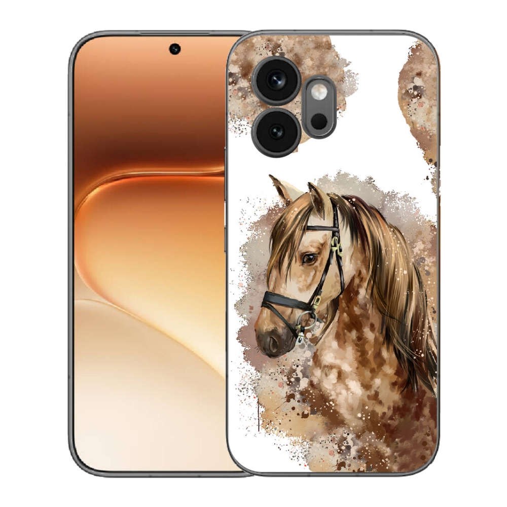 Gelový kryt mmCase na Honor 600 - hnědý kreslený kůň