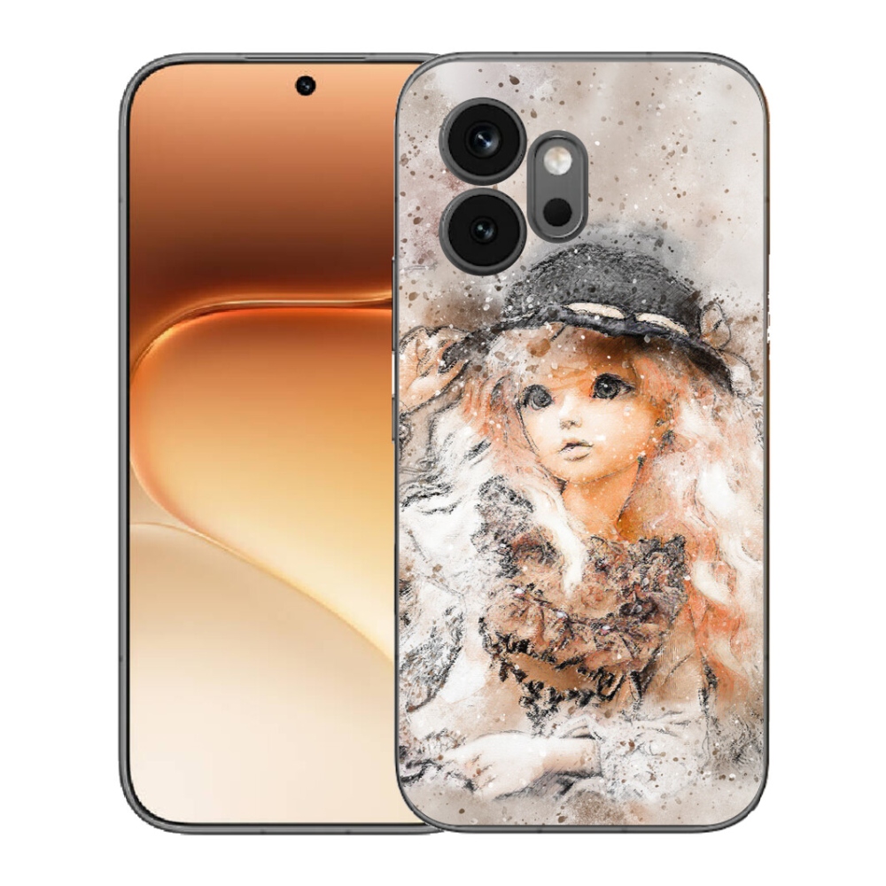 Gelový kryt mmCase na Honor 600 - holčička s kloboukem