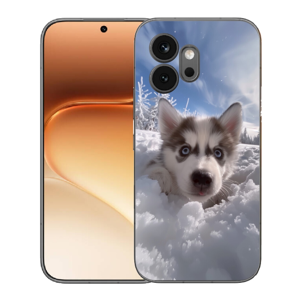 Gelový kryt mmCase na Honor 600 - husky ve sněhu