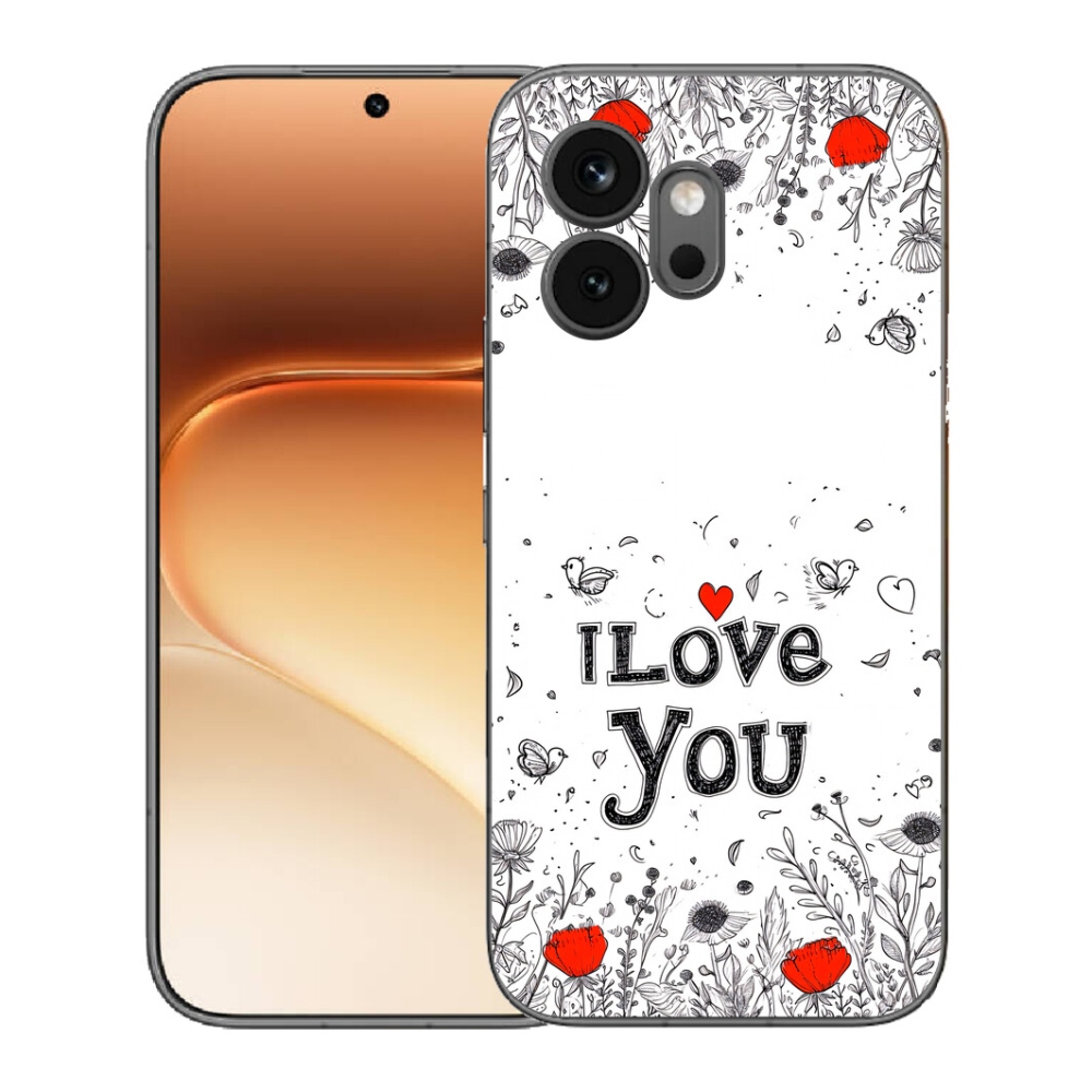 Gelový kryt mmCase na Honor 600 - I love you bílé pozadí