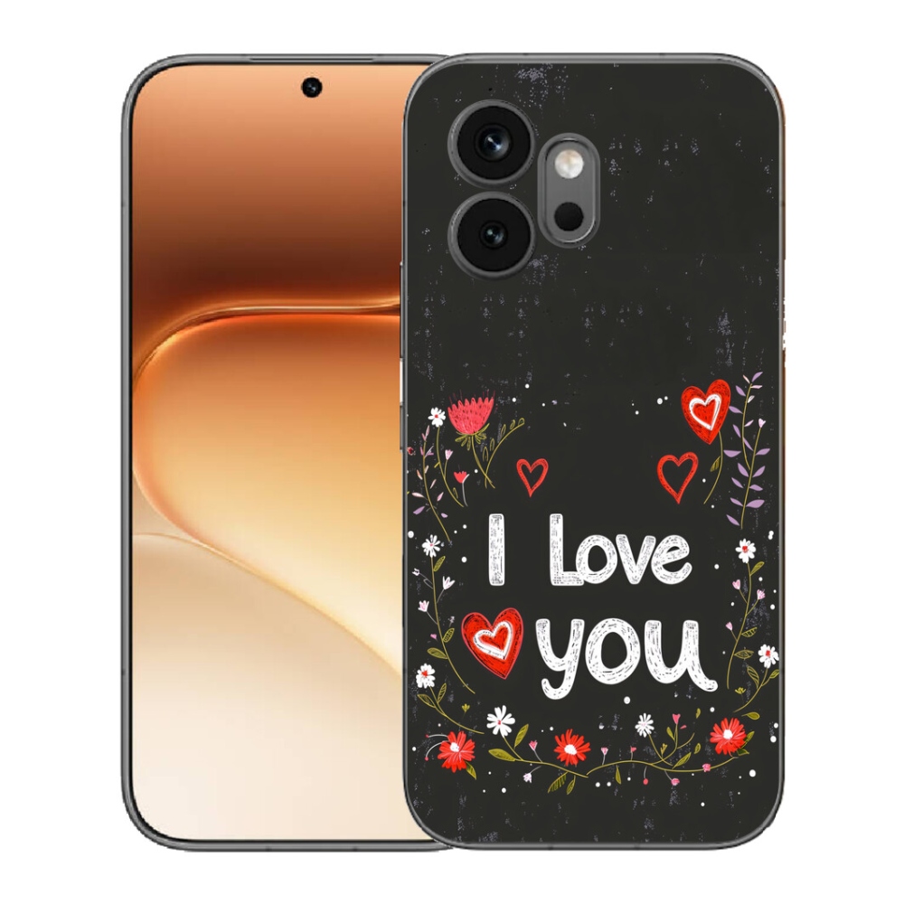 Gelový kryt mmCase na Honor 600 - I love you černé pozadí