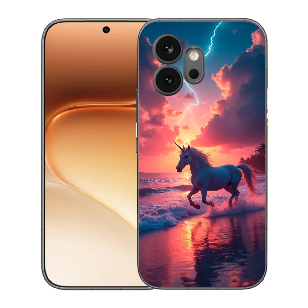 Gelový kryt mmCase na Honor 600 - jednorožec na pláži