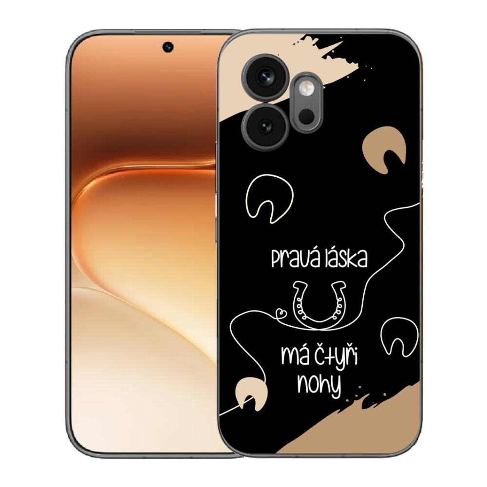 Gelový kryt mmCase na Honor 600 - koňský motiv černé pozadí