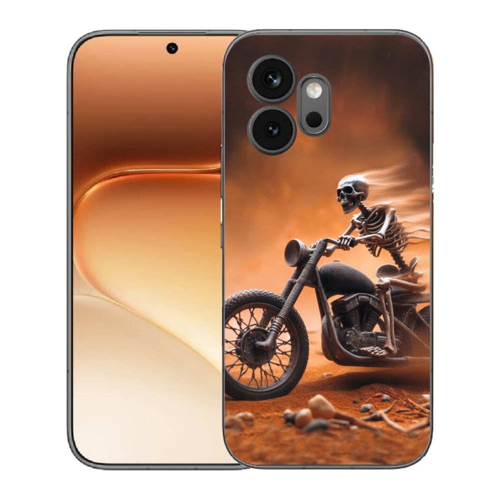 Gelový kryt mmCase na Honor 600 - kostra na motorce