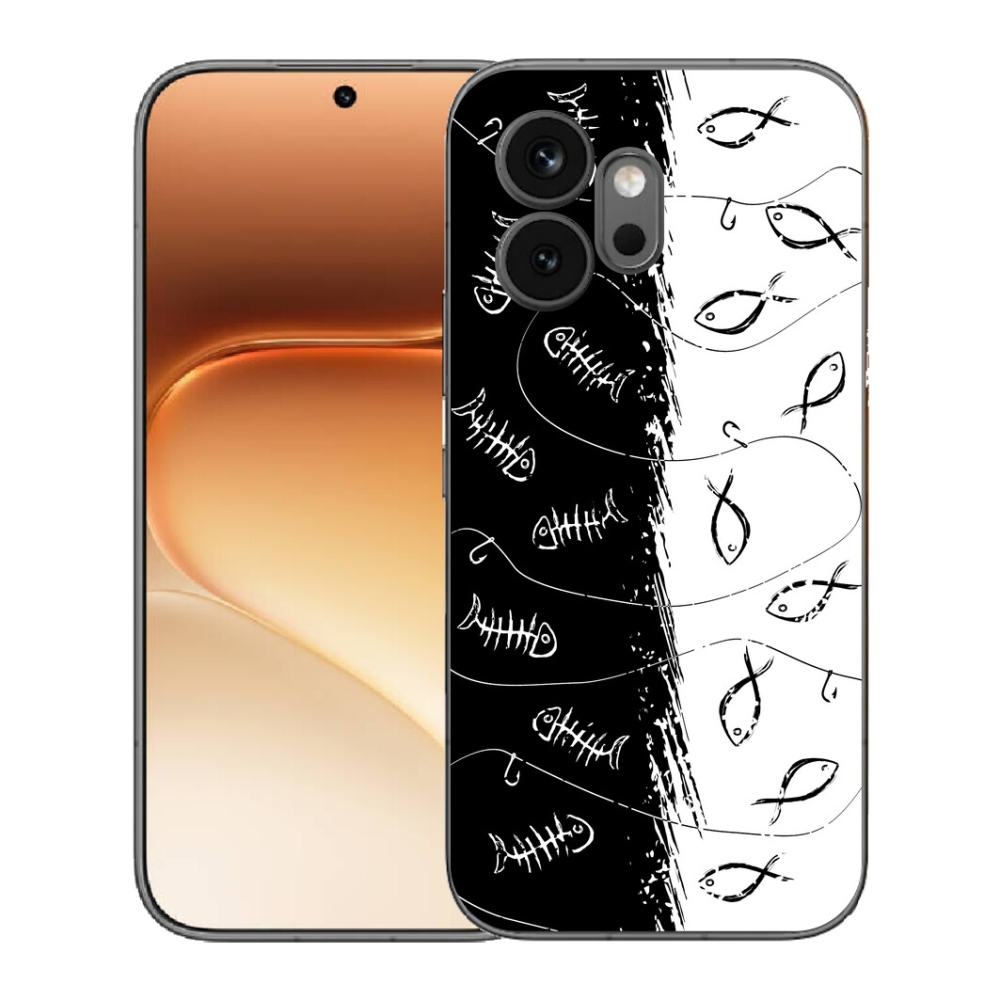 Gelový kryt mmCase na Honor 600 - kostry a rybky