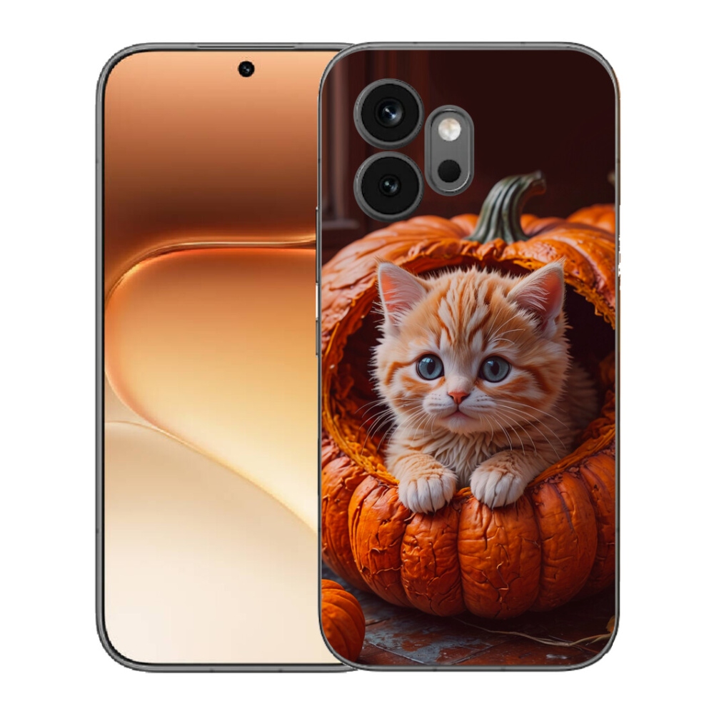 Gelový kryt mmCase na Honor 600 - kotě a dýně 2