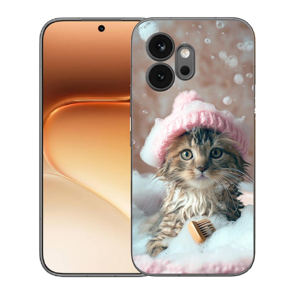 Gelový kryt mmCase na Honor 600 - kotě a koupel