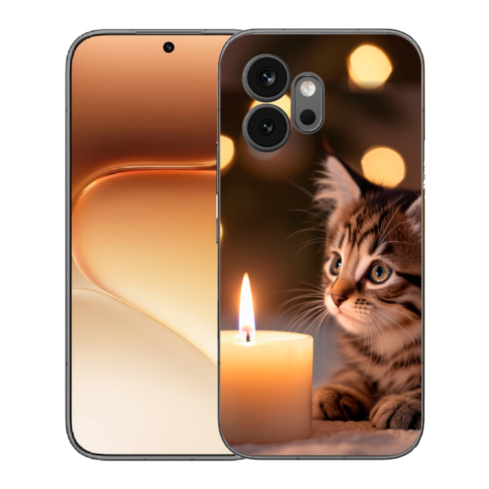 Gelový kryt mmCase na Honor 600 - kotě a svíčka